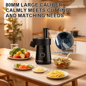 ✔ Lightning-Fast Performance Save time in the kitchen with high-speed slicing that turns minutes into seconds.